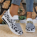 Sarah Express Leopard Print Slip-On Wedge Sneakers White