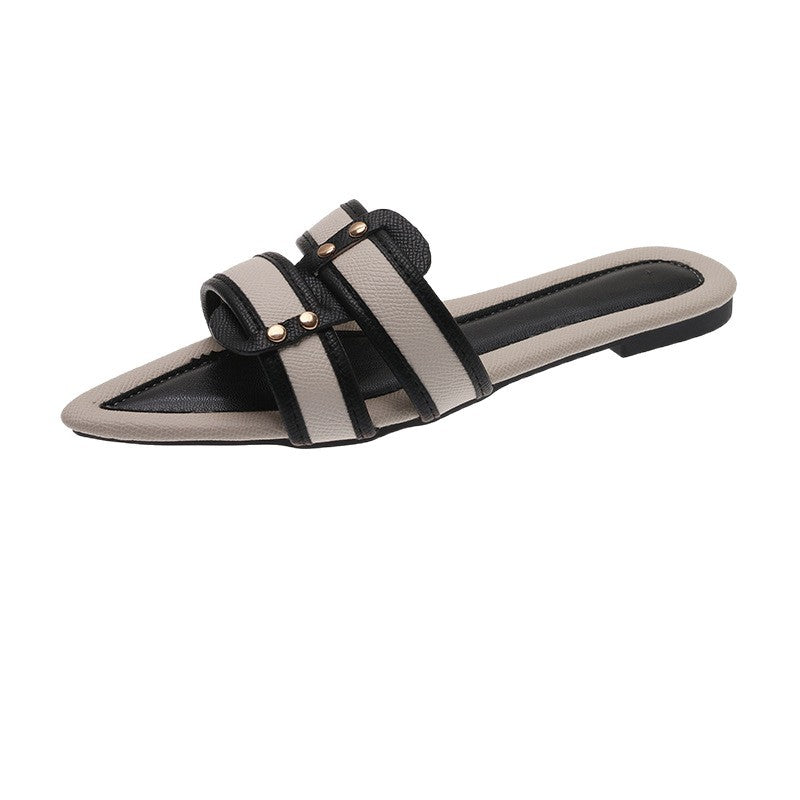 Sarah Express Women's Color Block Slip-On Slides