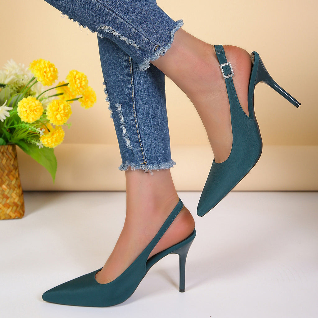 Sarah Express Pointed Toe Buckle Strap Stiletto Sandals
