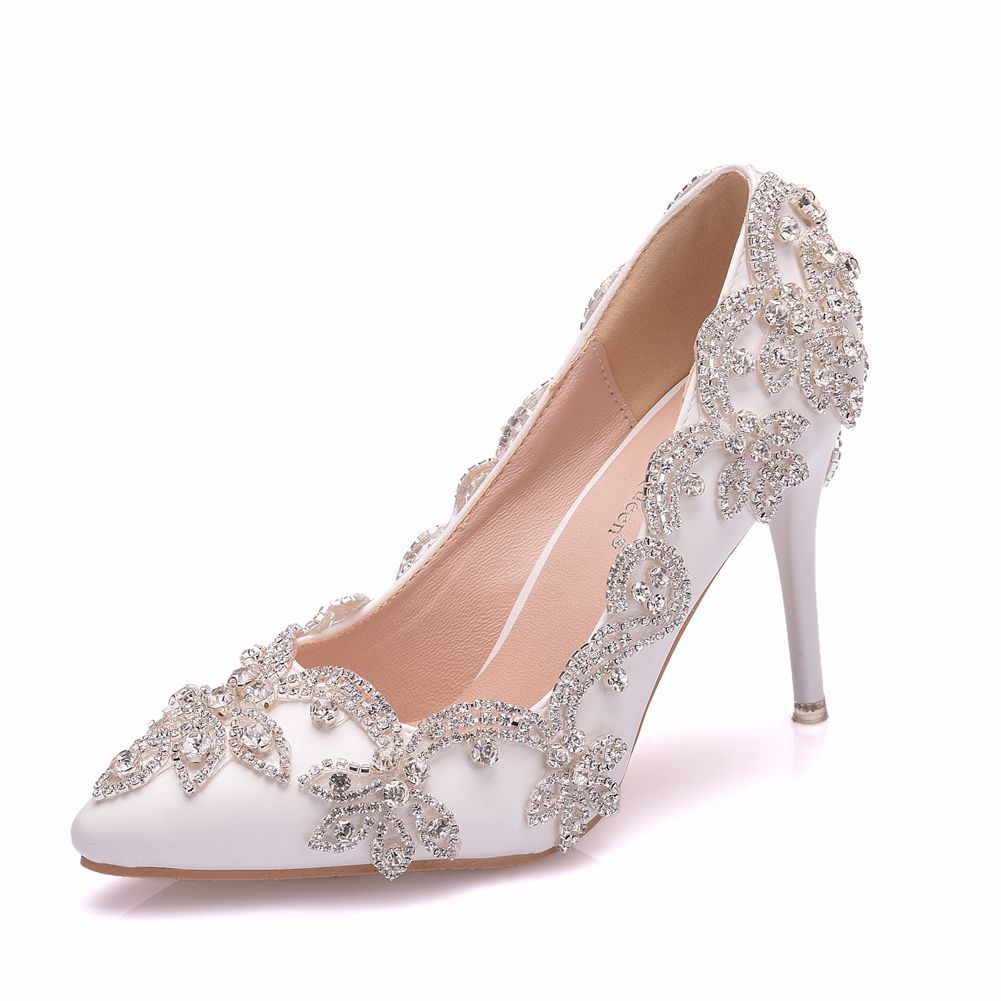 Sarah Express Rhinestone Embellished Open-Toe Stiletto Heels
