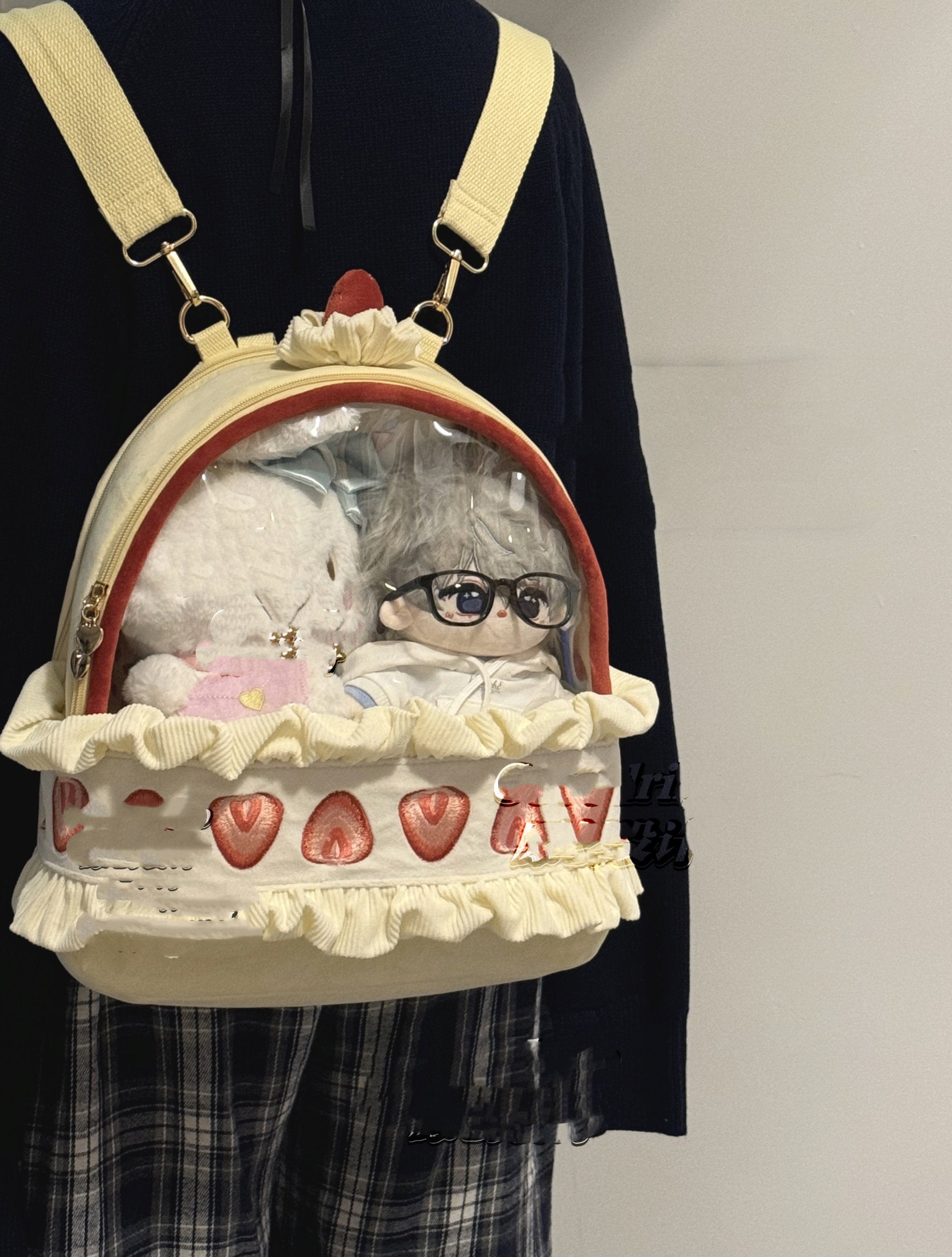 Sarah Express Strawberry Cream Cake Plush Aesthetic Backpack