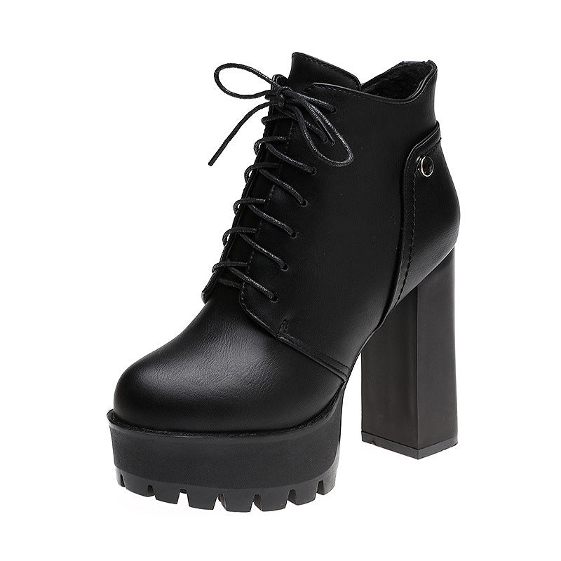 Sarah Express Chunky Heel Platform Boots for Women