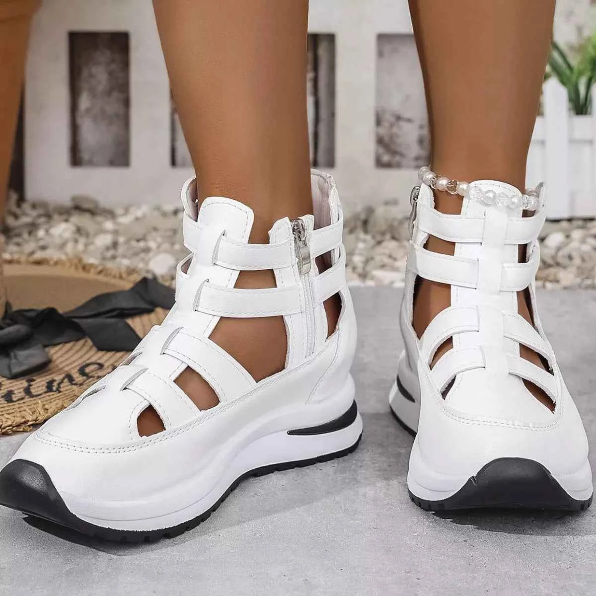 Sarah Express Women's Cutout Platform Sneakers