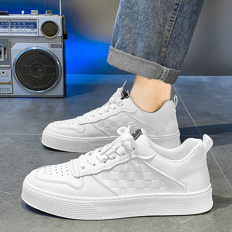 Sarah Express Casual Plaid Pattern Lace-Up Sneakers