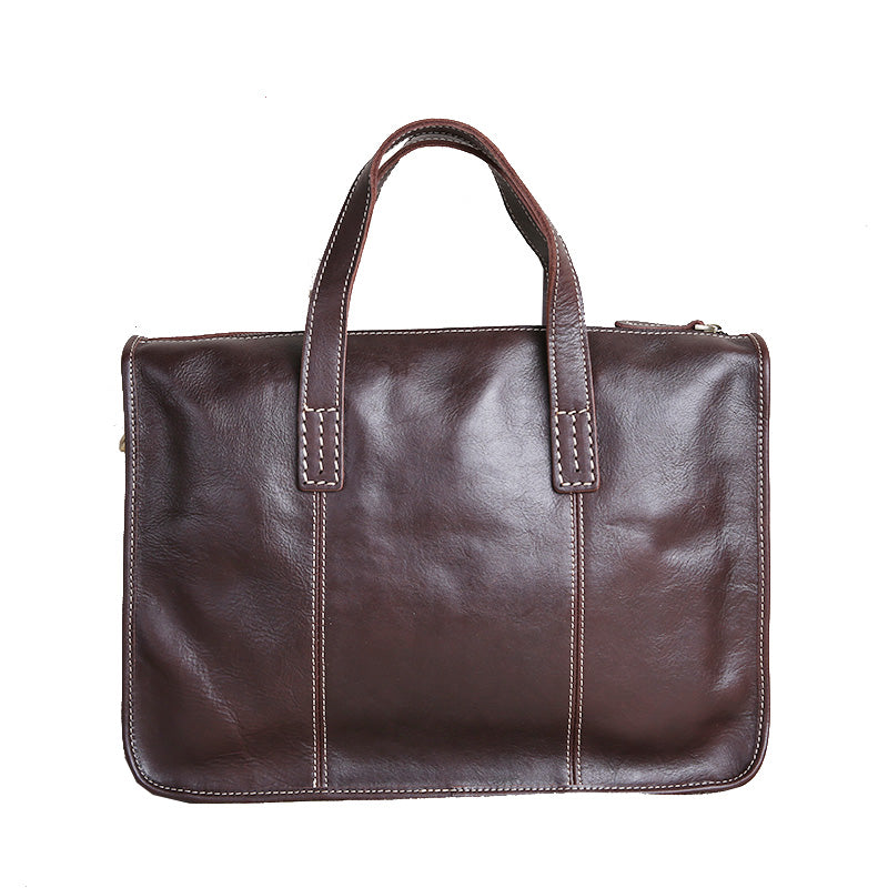 Sarah Express Vintage Leather Laptop Briefcase Computer Bag