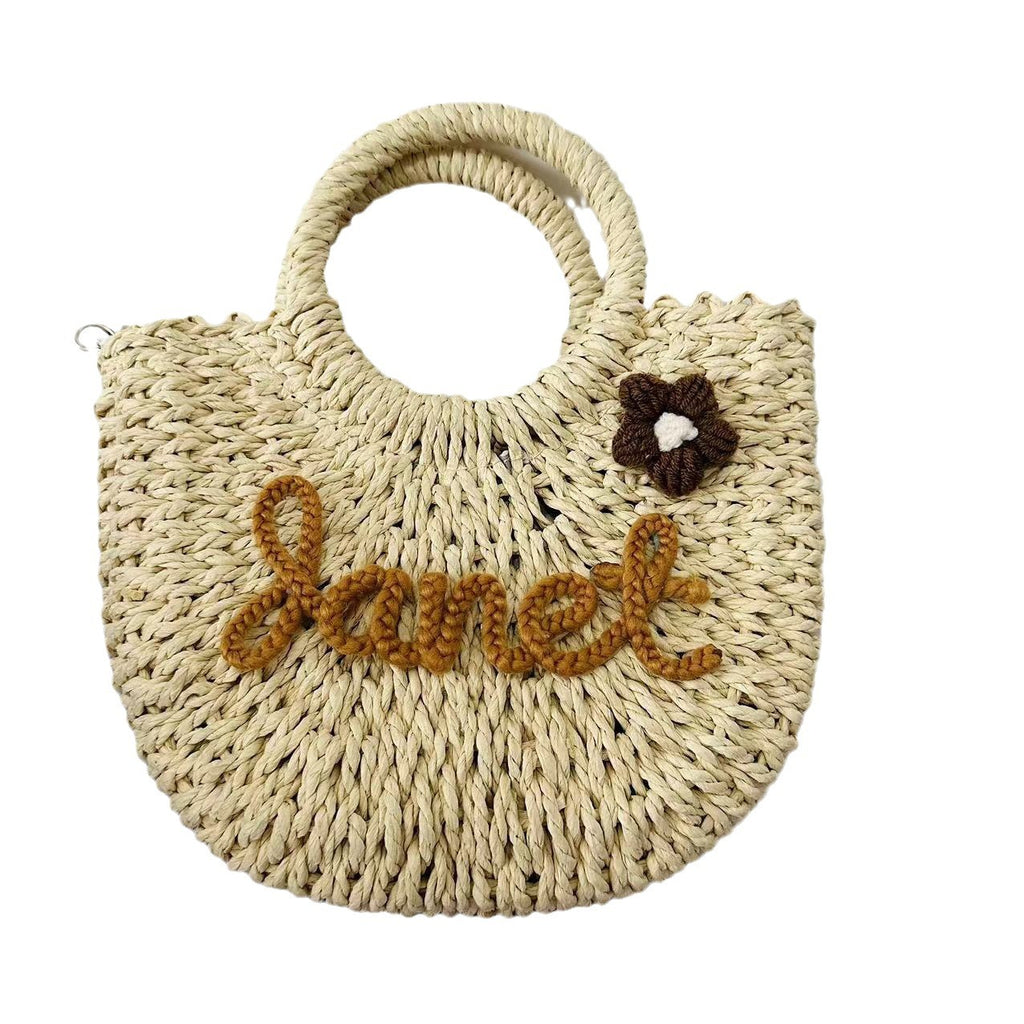 Sarah Express Woven Grass Straw Crossbody Handbag