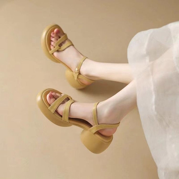 Sarah Express Chunky Heel Open-Toe Sandals