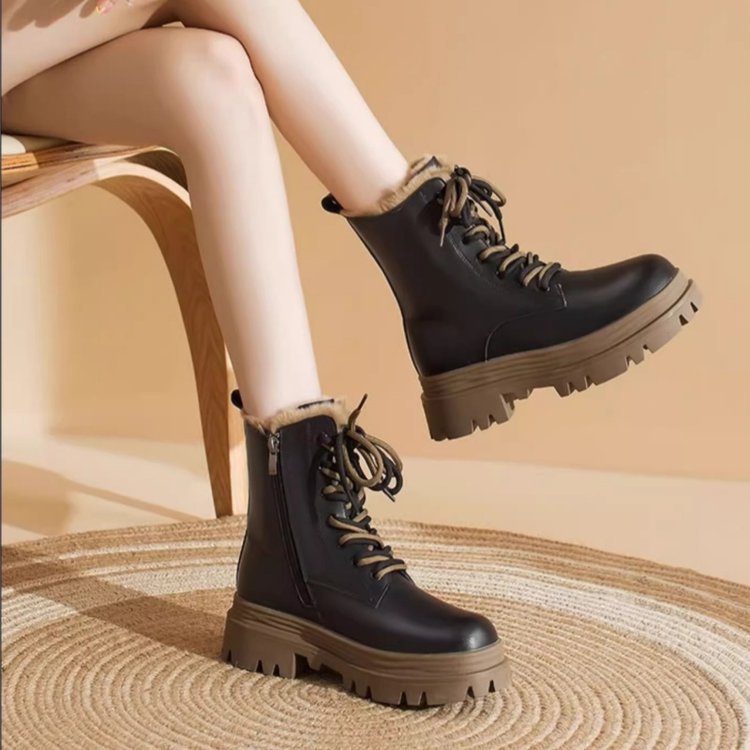 Sarah Express Fleece-Lined Sequin Mid-Calf Chunky Boots