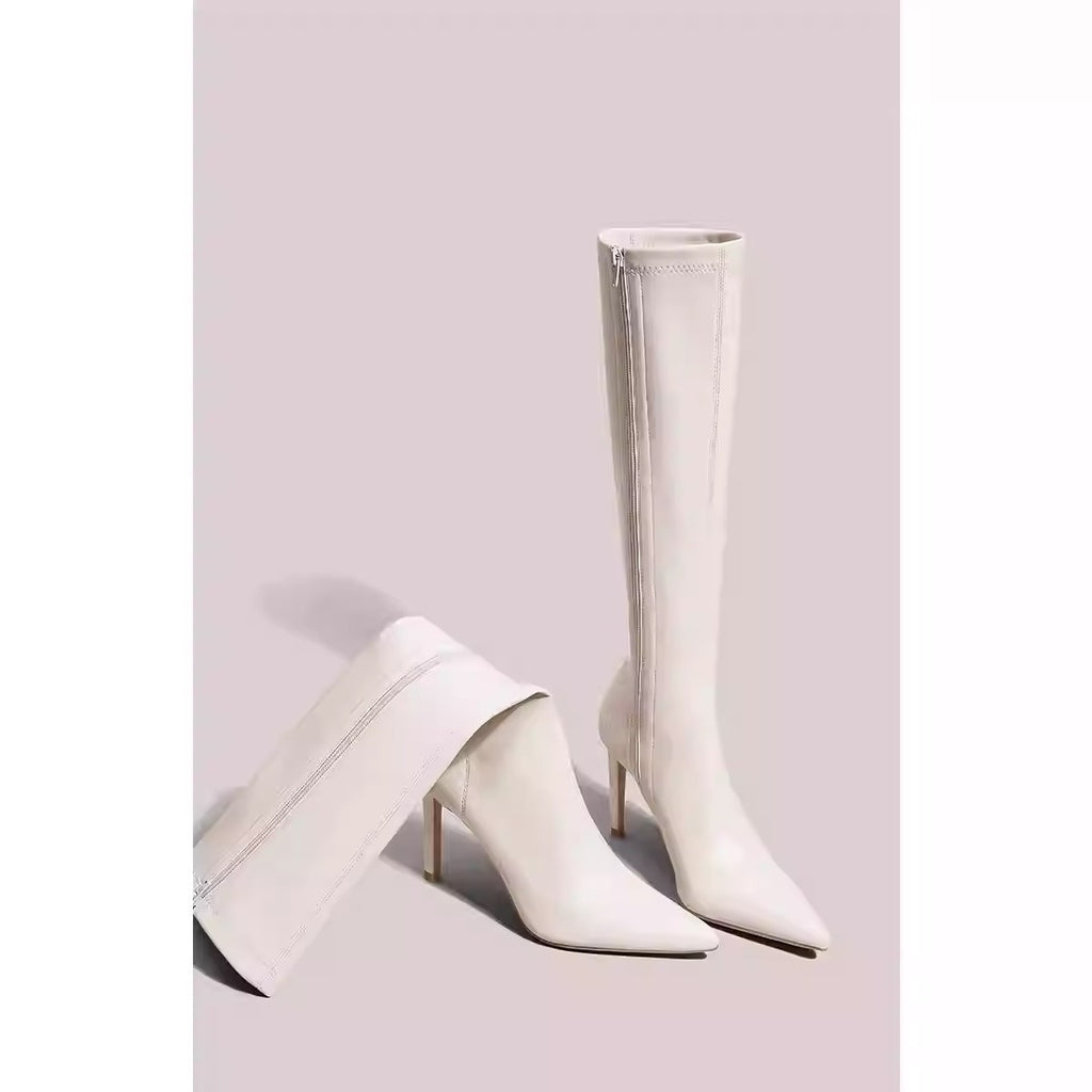 Sarah Express Solid Color Stiletto Over-the-Knee Boots