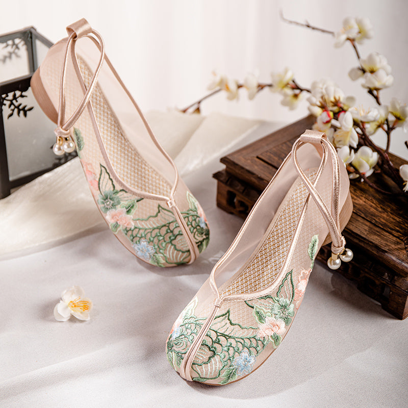 Sarah Express Embroidered Mesh Flat Loafers White