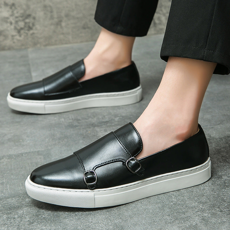 Sarah Express Men's Double Buckle Slip-On Loafers