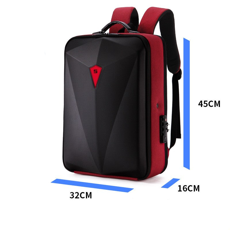 Sarah Express Alloy Frame Hard Shell Tech Backpack Red 17 Inch