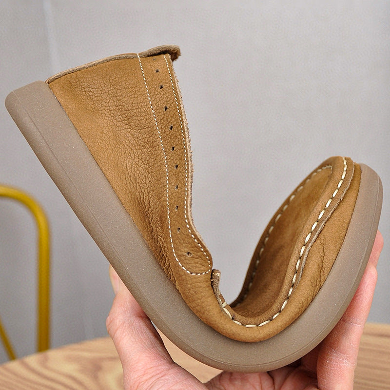 Sarah Express Unisex 's Breathable Leather Slip-On Loafers