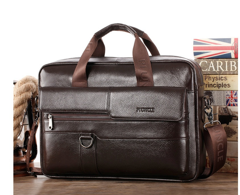 Sarah Express Leather Business Briefcase Messenger Bag