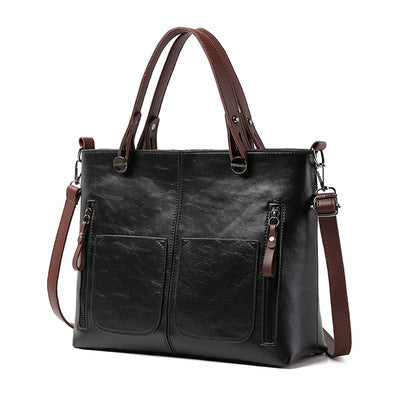 Sarah Express Retro Horizontal Square Travel Handbag Black