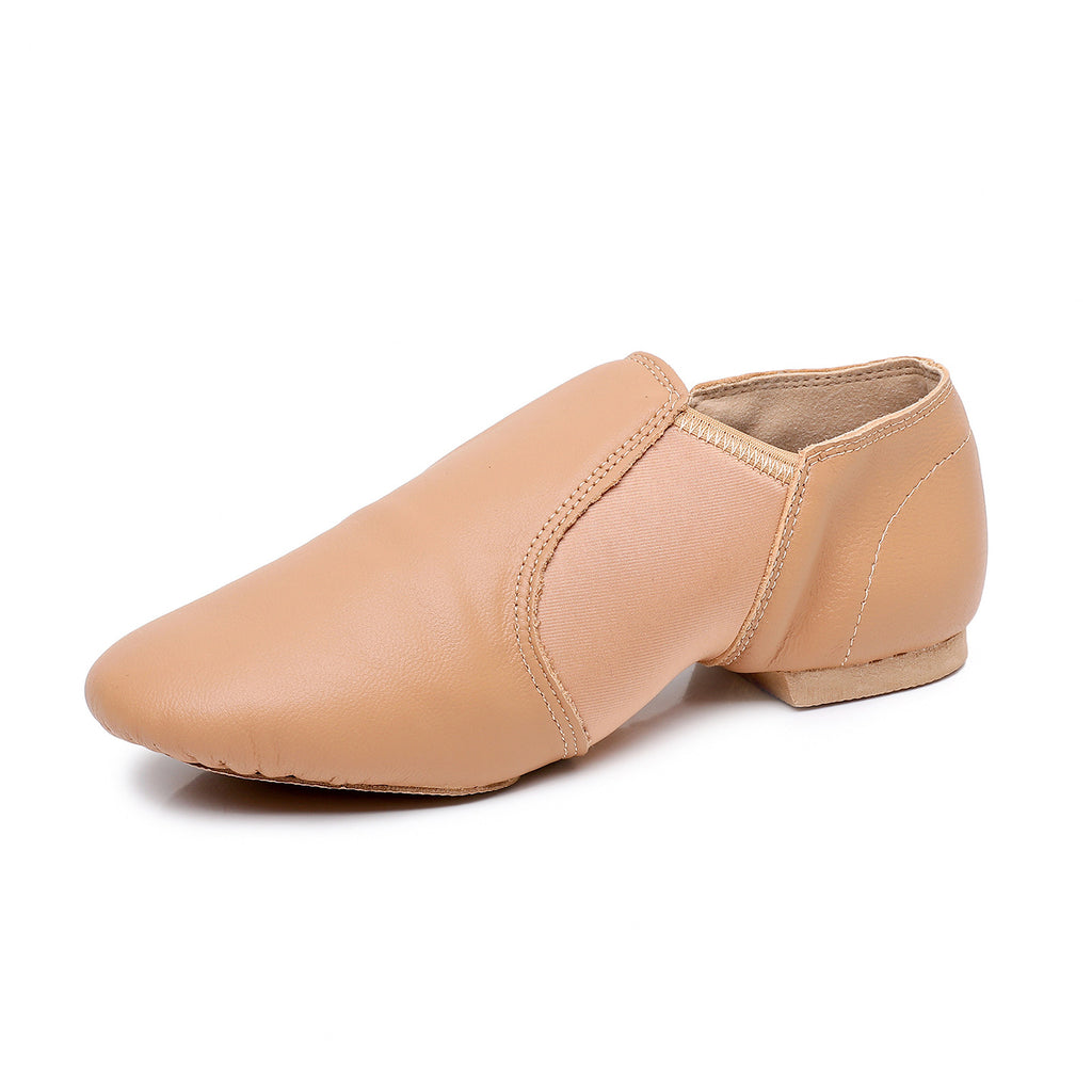 Sarah Express Genuine Leather Jazz Dance Practice Shoes Leather Camel
