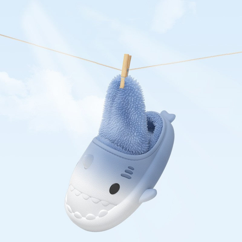 Sarah Express Waterproof Gradient Shark Cotton Slippers
