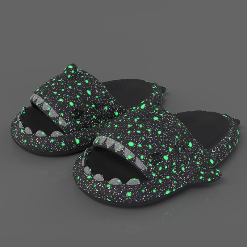 Sarah Express Shark Slippers Glow House Slippers Far Mountain grey sky