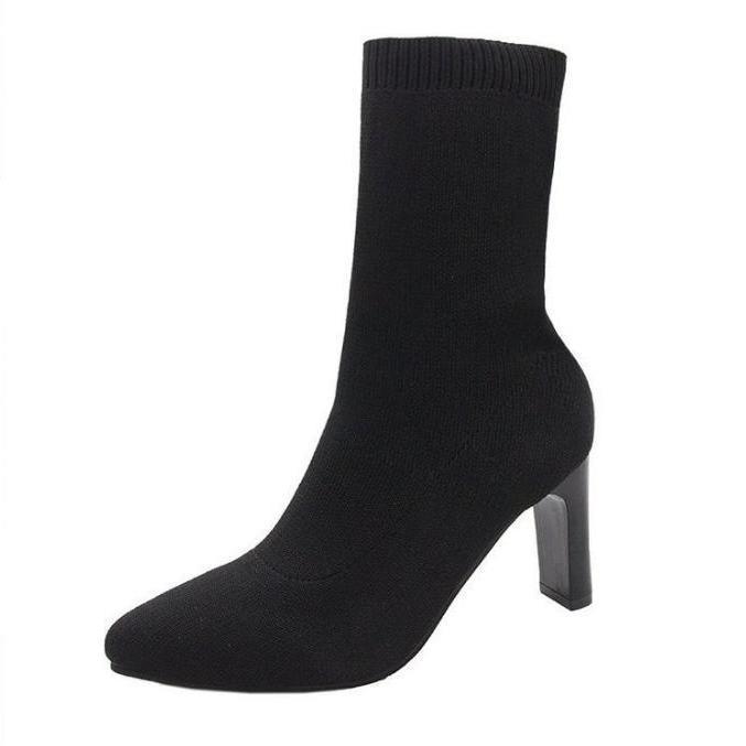 Sarah Express Women's Chunky Heel Thigh High Boots