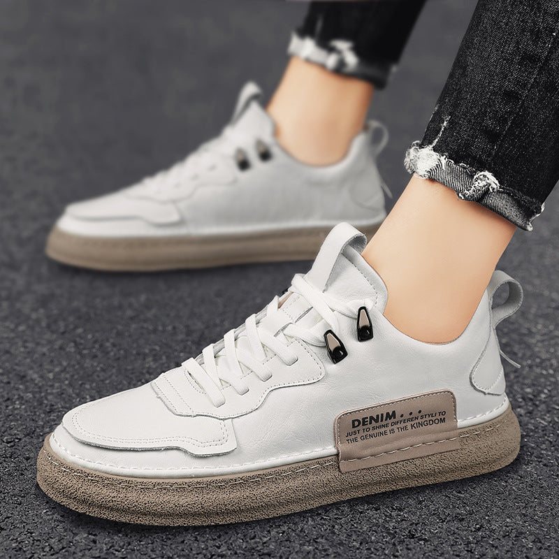 Sarah Express Men's Microfiber Casual Board Sneakers White Silk