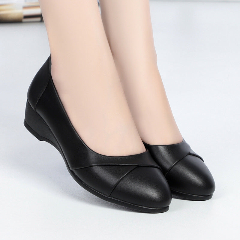 Sarah Express Minimalist Round Toe Low Heel Flats Black