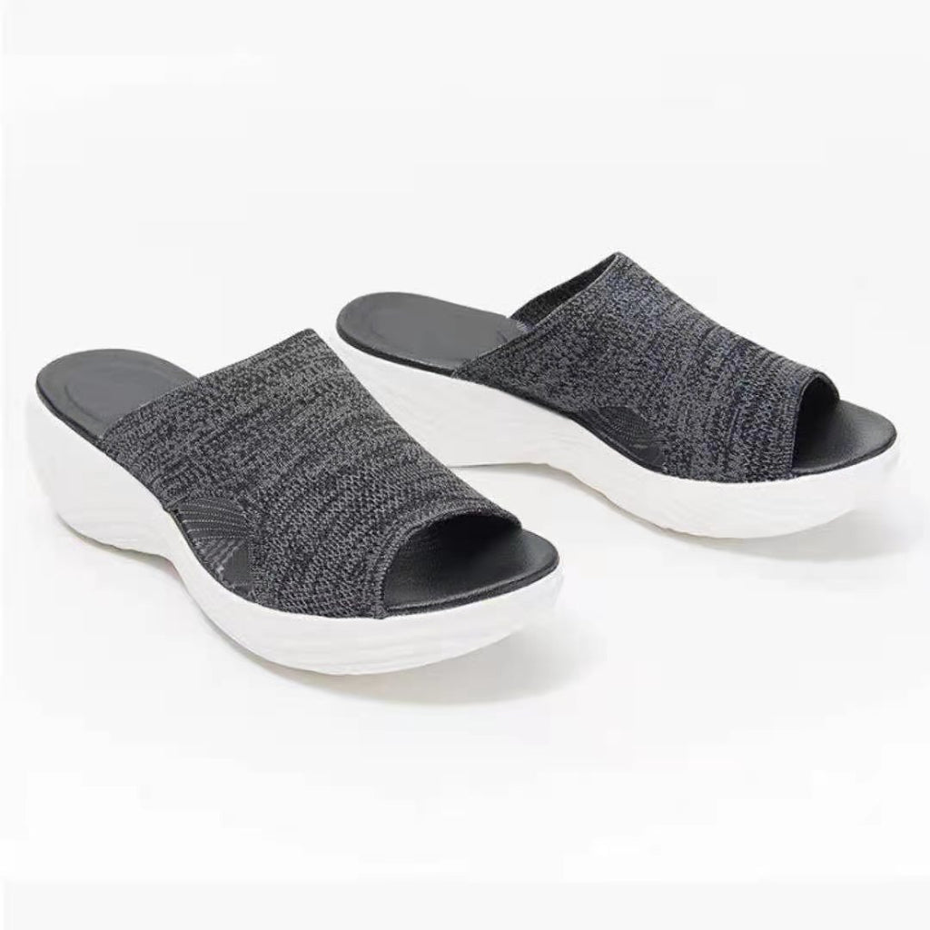 Sarah Express Woven Mesh Platform Sandals Open Toe