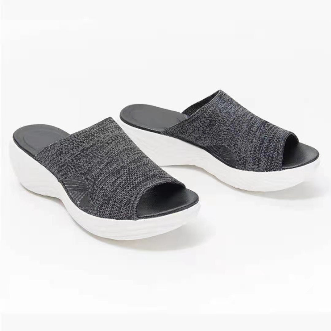 Sarah Express Woven Mesh Platform Sandals Open Toe