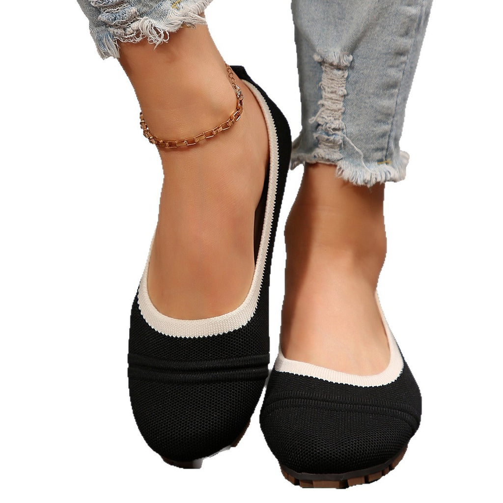 Sarah Express Women's Pointed-Toe Flyknit Slip-On Flats