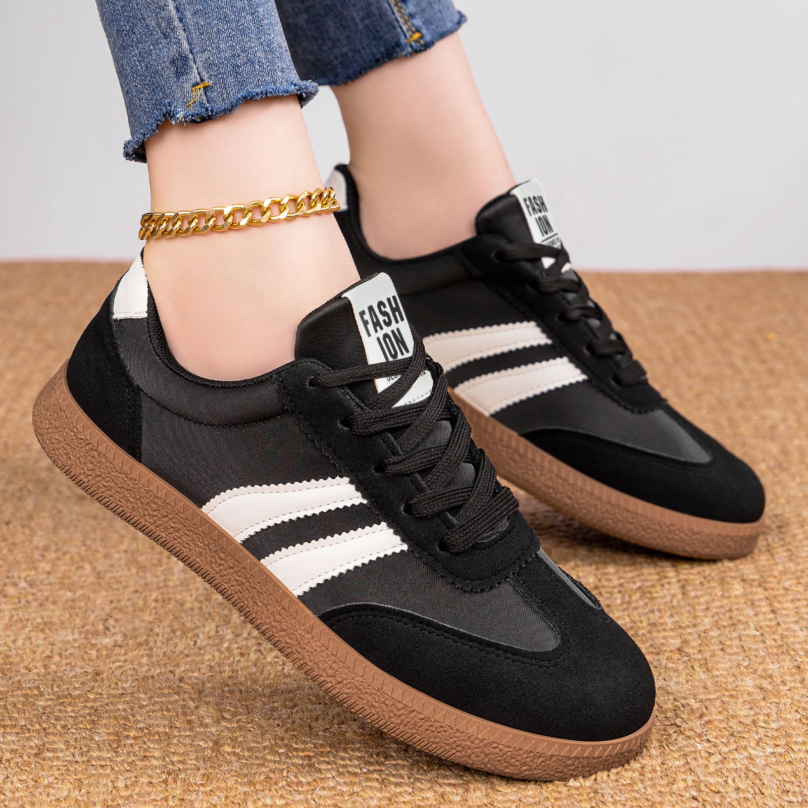 Sarah Express Color-Block Lace-Up Everyday Sneakers