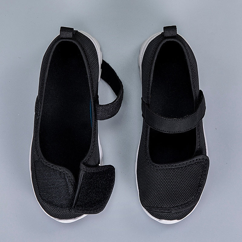 Sarah Express Wide Toe Mesh Granny Walking Flats