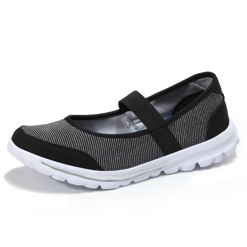 Sarah Express Breathable Mesh Lace-Up Nursing Flats 767 Black