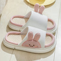 Sarah Express Unisex Rabbit Linen House Slippers White