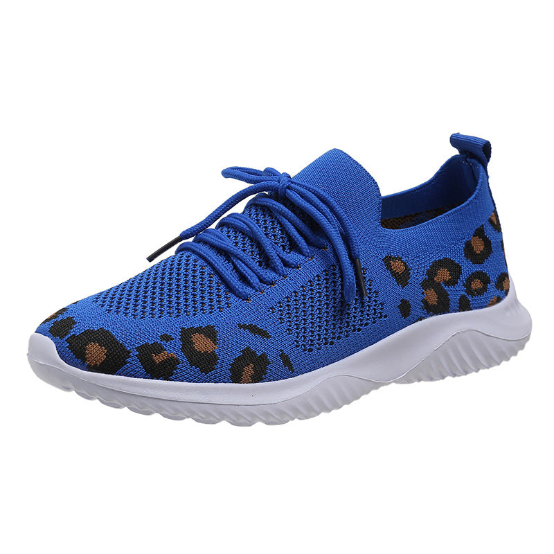 Sarah Express Women's Lightweight Leopard Print Casual Sneakers