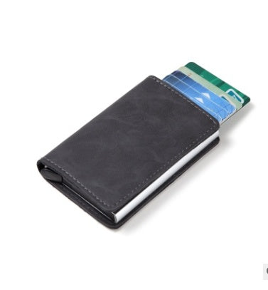 Sarah Express Automatic Pop-Up RFID Blocking Card Holder Gray