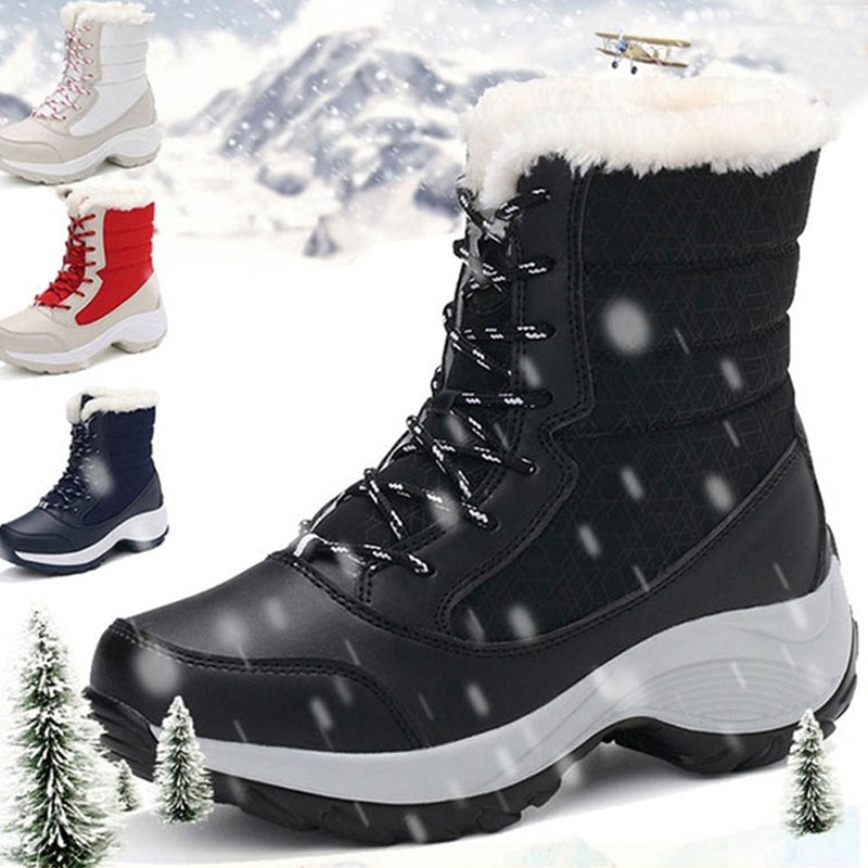 Sarah Express Plush Lined Wedge Snow Ankle Boots