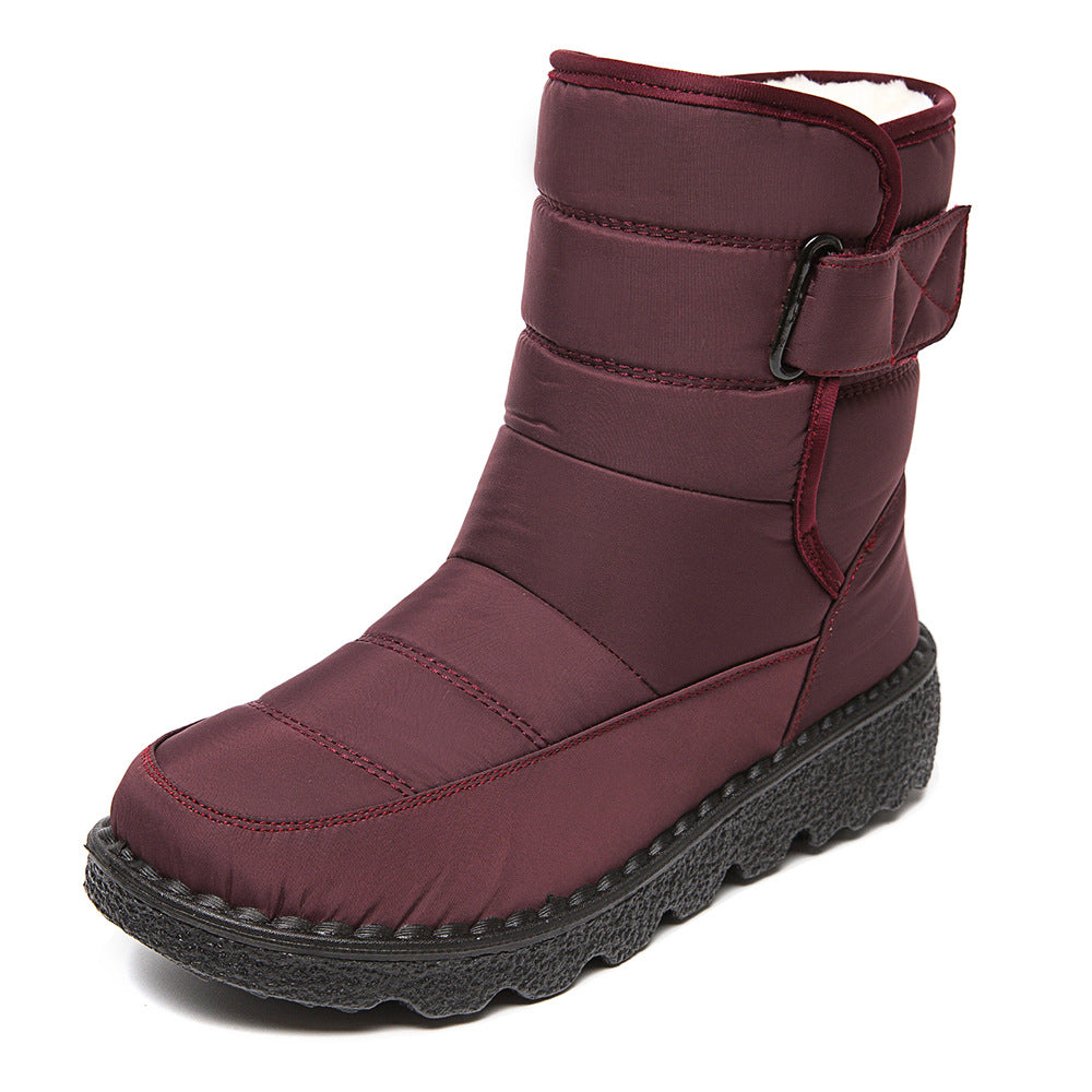 Sarah Express Plush Lined Waterproof Winter Ankle Boots Red