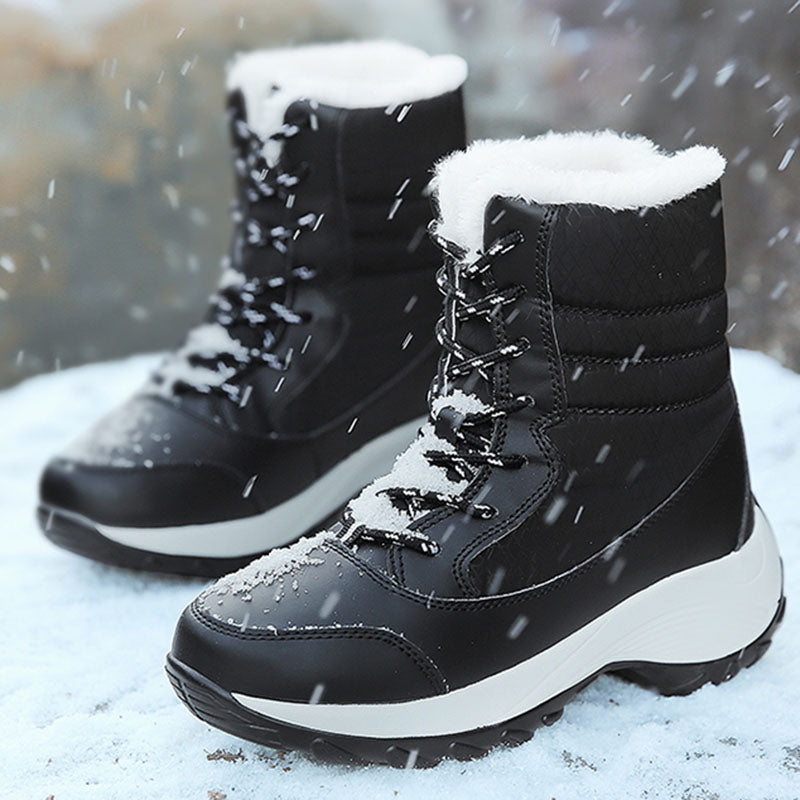 Sarah Express Plush Lined Wedge Snow Ankle Boots