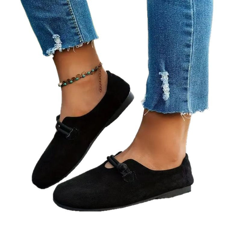 Sarah Express Women's Round Toe Suede Slip-On Flats