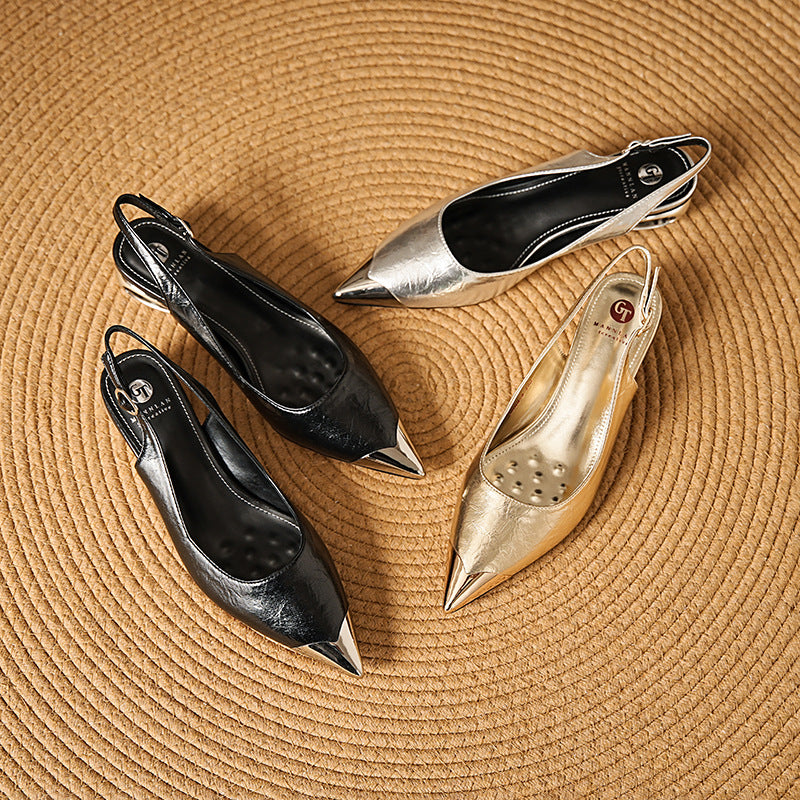 Sarah Express Pointed Toe Slingback Mid-Heel Pumps