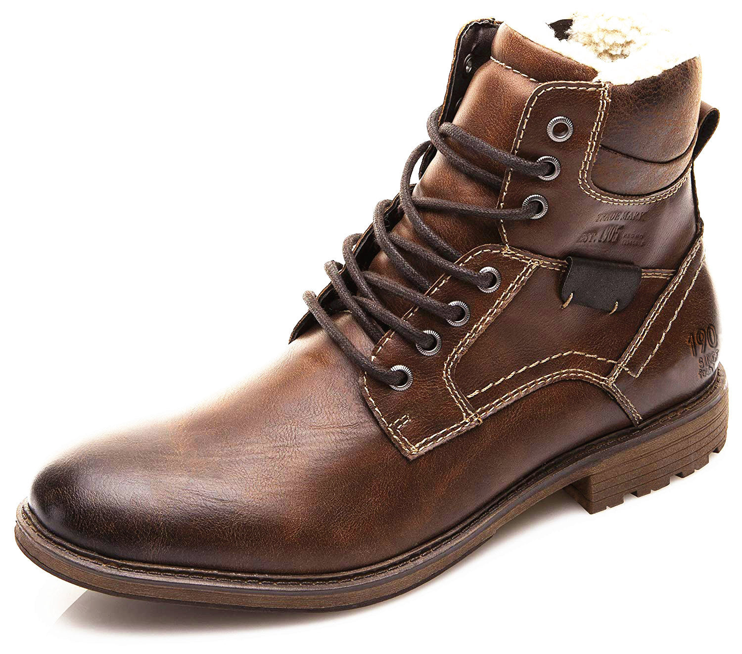 Sarah Express Men's Classic Lace-Up Winter Boots Brown