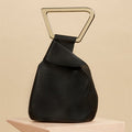 Sarah Express Structured Metal Handle Handbag Black
