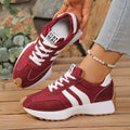 Sarah Express Women's Chunky Sole Breathable Mesh Sneakers Red