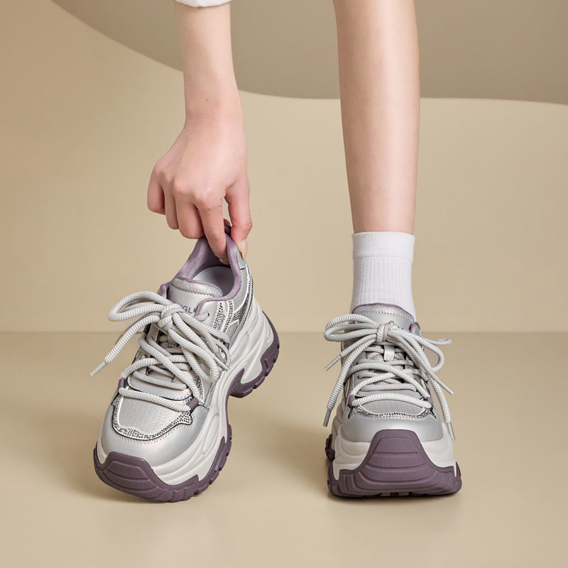 Sarah Express Women's Hidden Wedge Lace-Up Sneakers