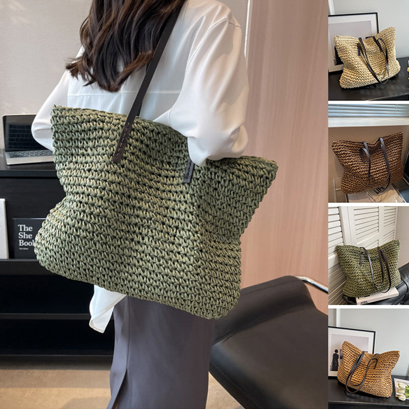 Sarah Express Woven Shoulder Bag Large Capacity Tote