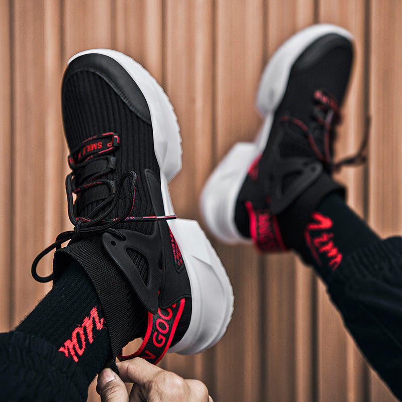 Sarah Express Knit Platform Basketball Sneakers