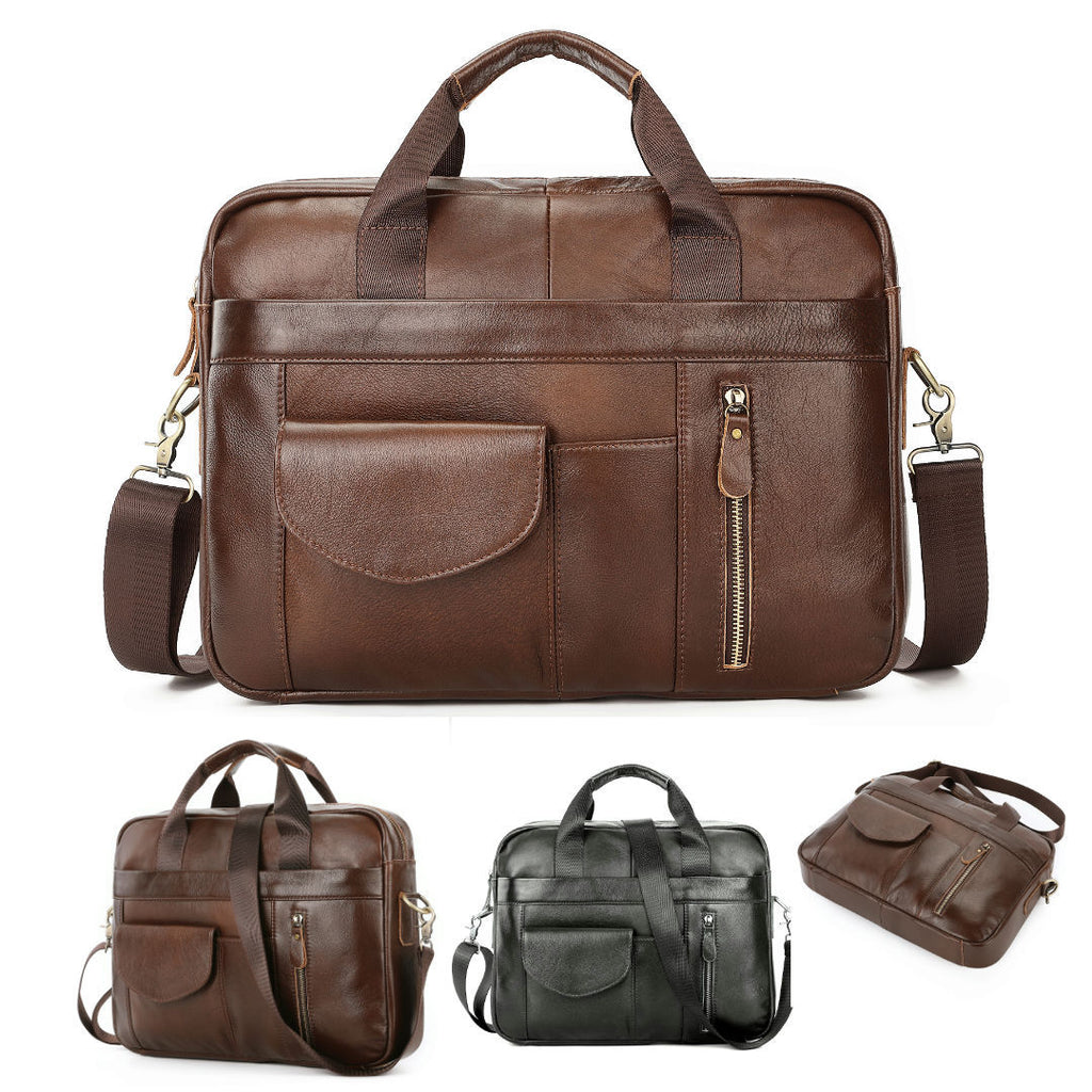 Sarah Express Structured Leather Crossbody Travel Briefcase