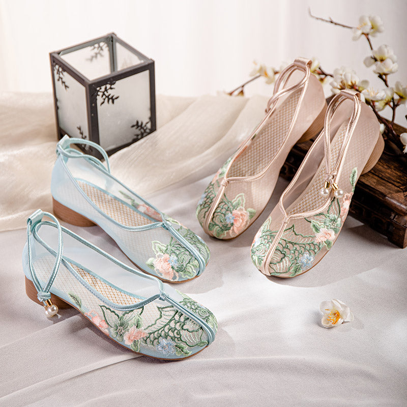 Sarah Express Embroidered Mesh Flat Loafers