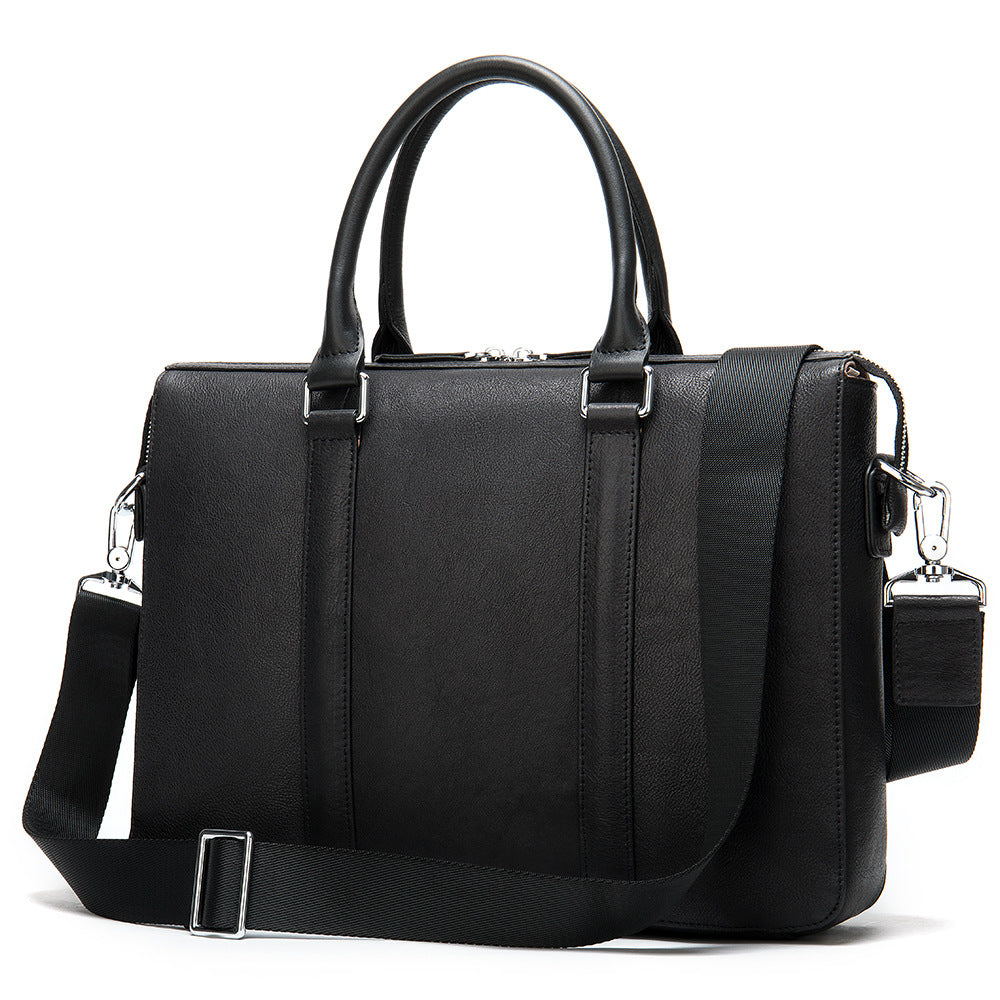 Sarah Express Professional Leather Briefcase for Daily Work Black