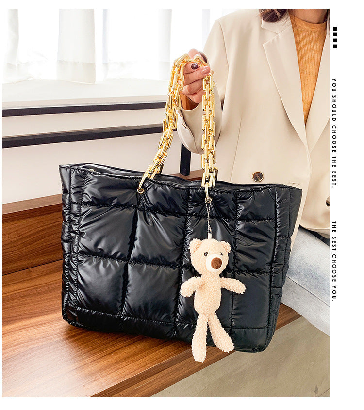 Sarah Express Quilted Chain Tote Shoulder Bag