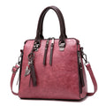 Sarah Express Structured Faux Leather Shoulder Handbag Dark red